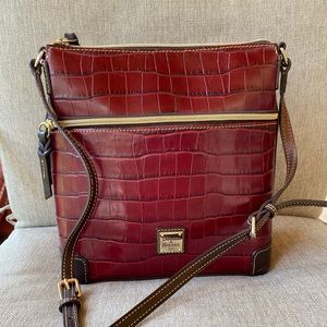 Dooney & Bourke Red Croc Leather Large Crossbody